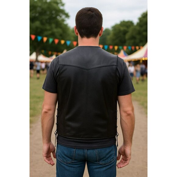 First Classics Authentic Riding Leather Vest Motorcycle Wear 5X - Picture 1 of 5